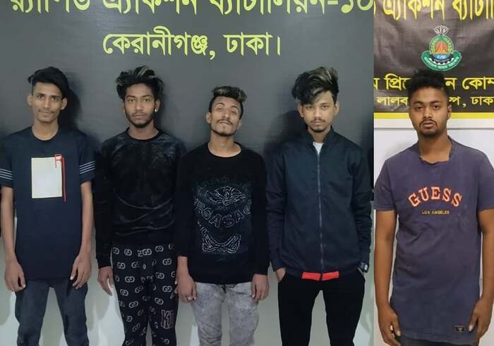 র‍্যাবের অভিযানে ৫ ছিনতাইকারী আটক